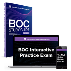 BOC MLS/MLT Study Bundle: BOC Study Guide 7E, BOC Interactive Practice Exam, and MLS Online Review Course